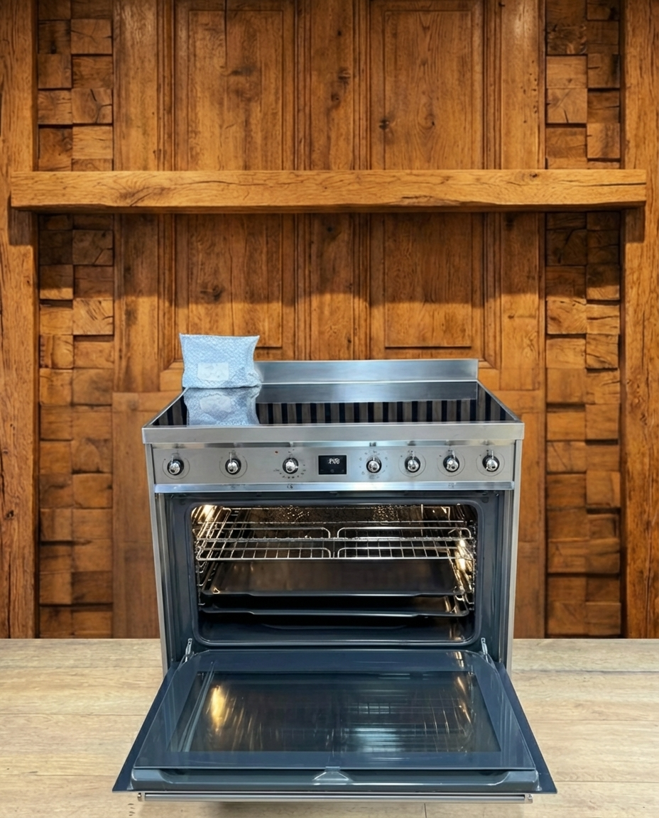 Smeg Inductie Fornuis · 90cm · 5 Zones · Enkele Oven · Volledig RVS