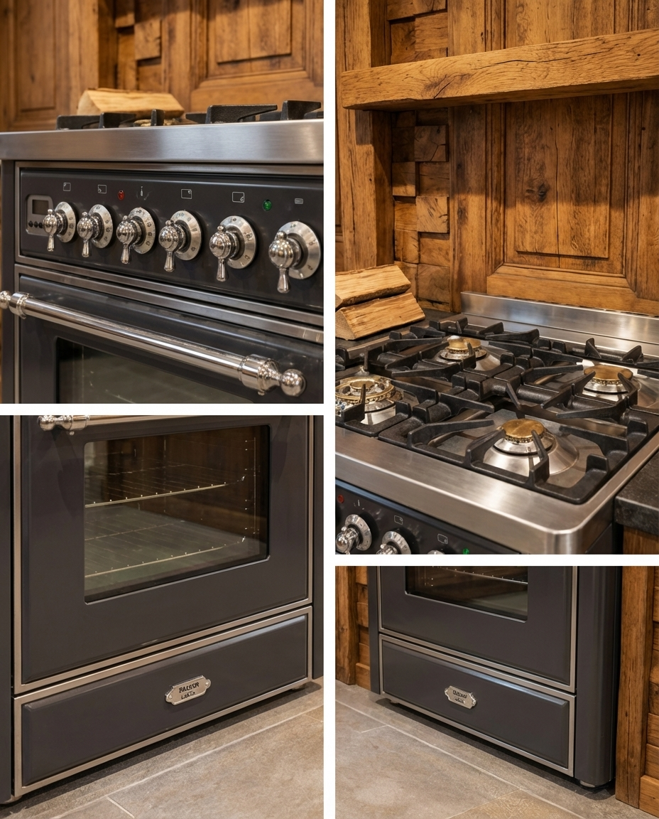 Boretti Majestic Gasfornuis · 70cm · 4 Pits · Enkele Oven · Antraciet