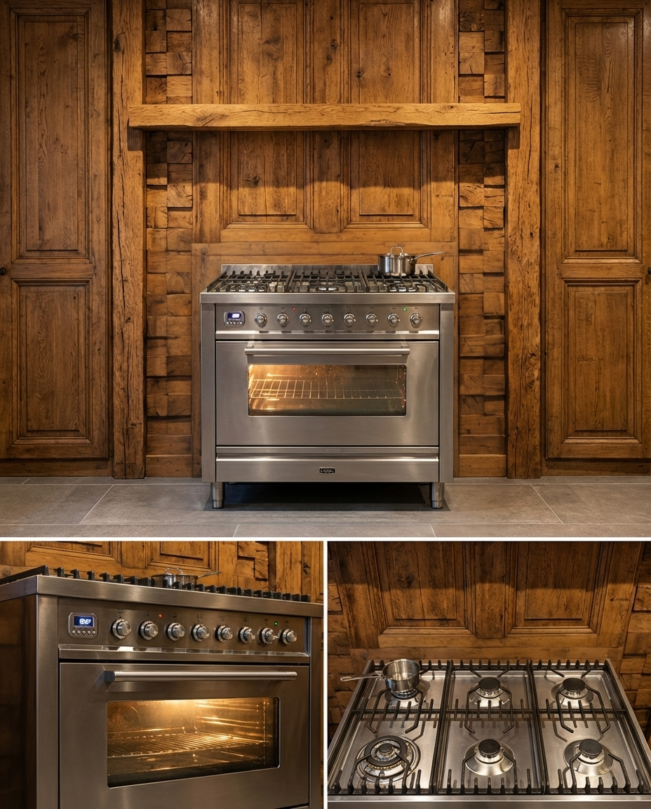 Boretti Gas · 6-pits met Wokbrander · 90cm · RVS