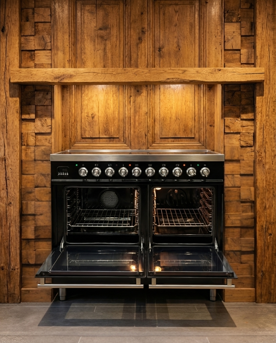 Boretti Inductie · Zwart Hoogglans · 6 Zones · Dubbele Oven · 100cm