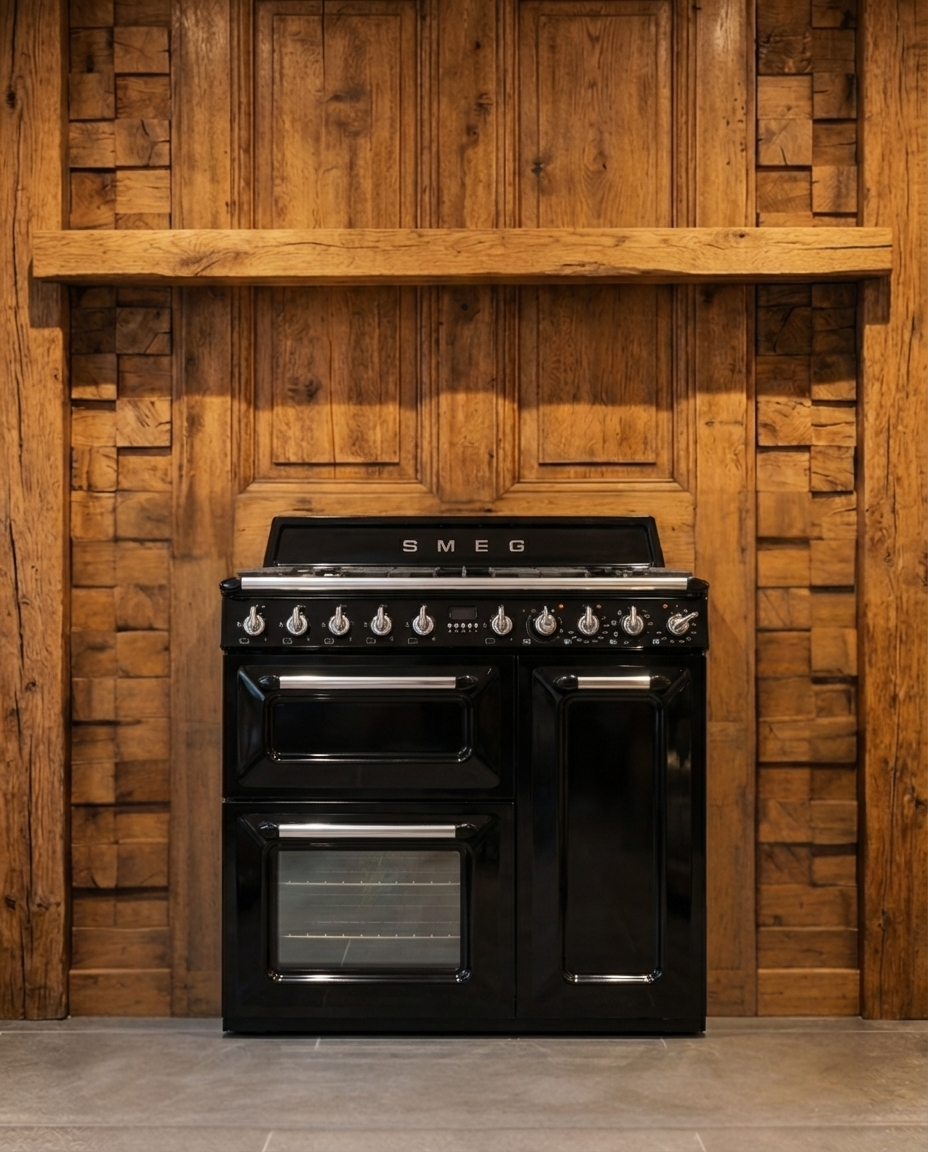 Smeg Victoria · Gas · 6-pits · 3 Ovens · Zwart Hoogglans · 90cm
