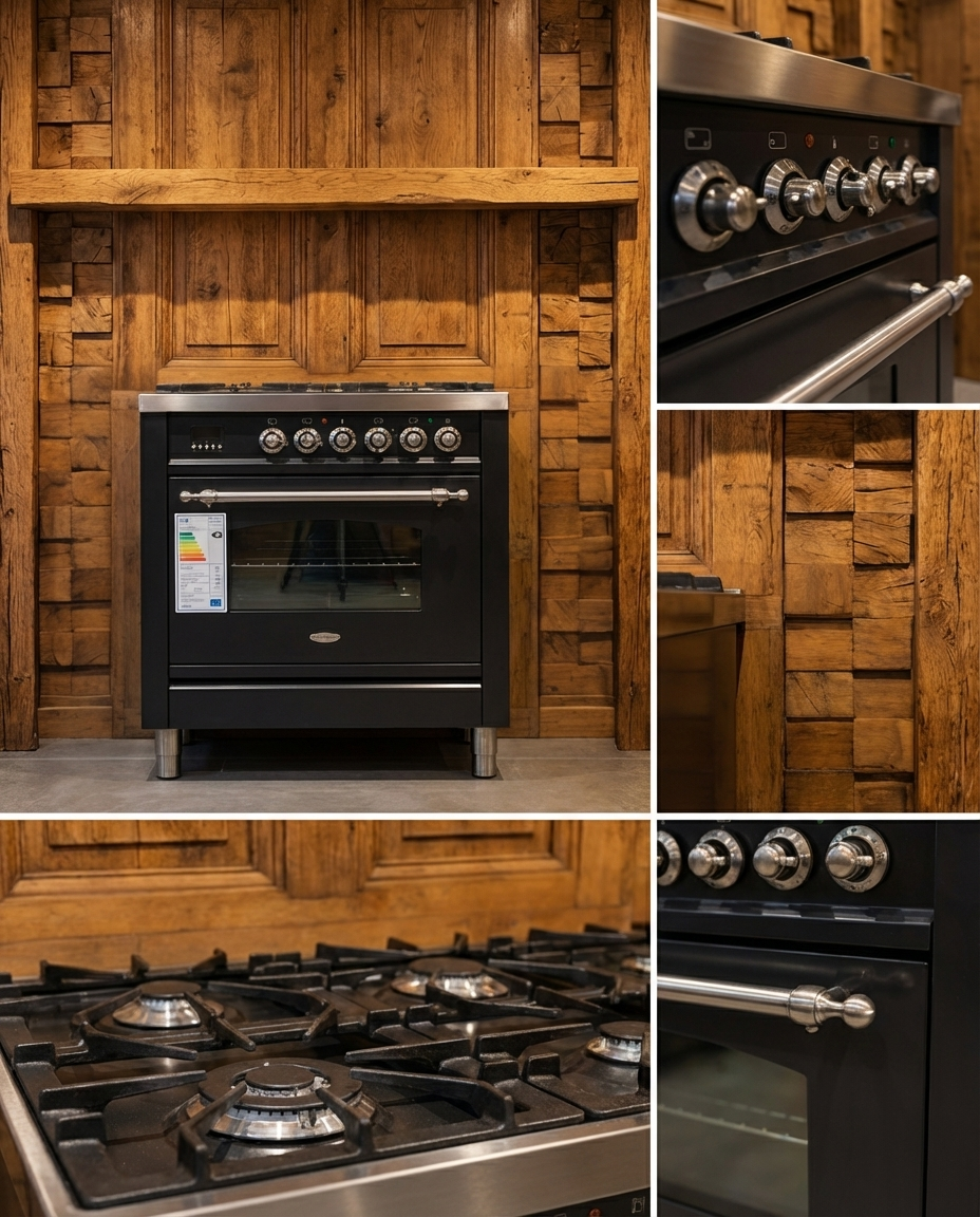 Boretti Gas · 4-pits met Wokbrander · Antraciet Messing · 70cm