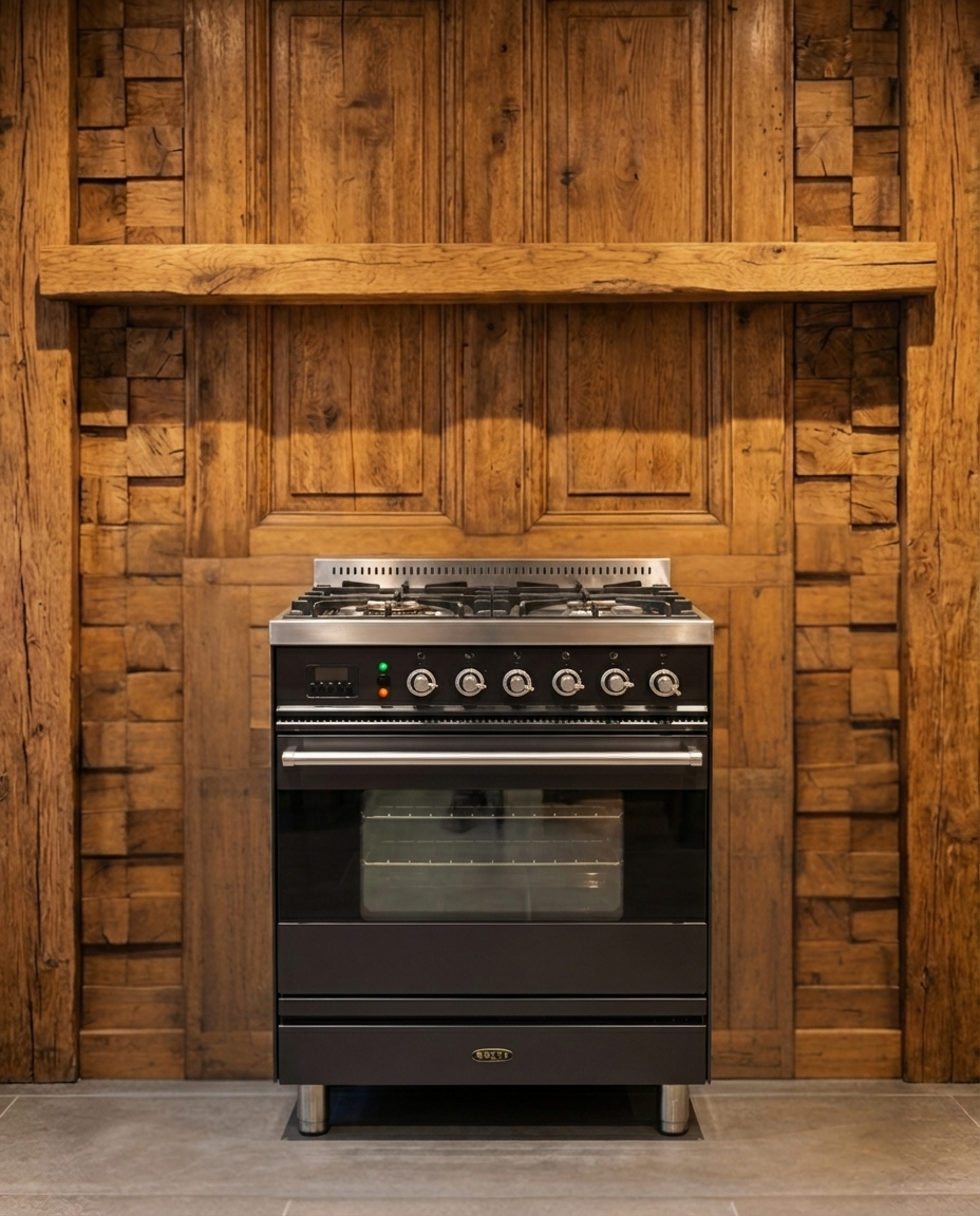 Boretti Gas · 4-pits met Wokbrander · · Antraciet RVS · 60cm