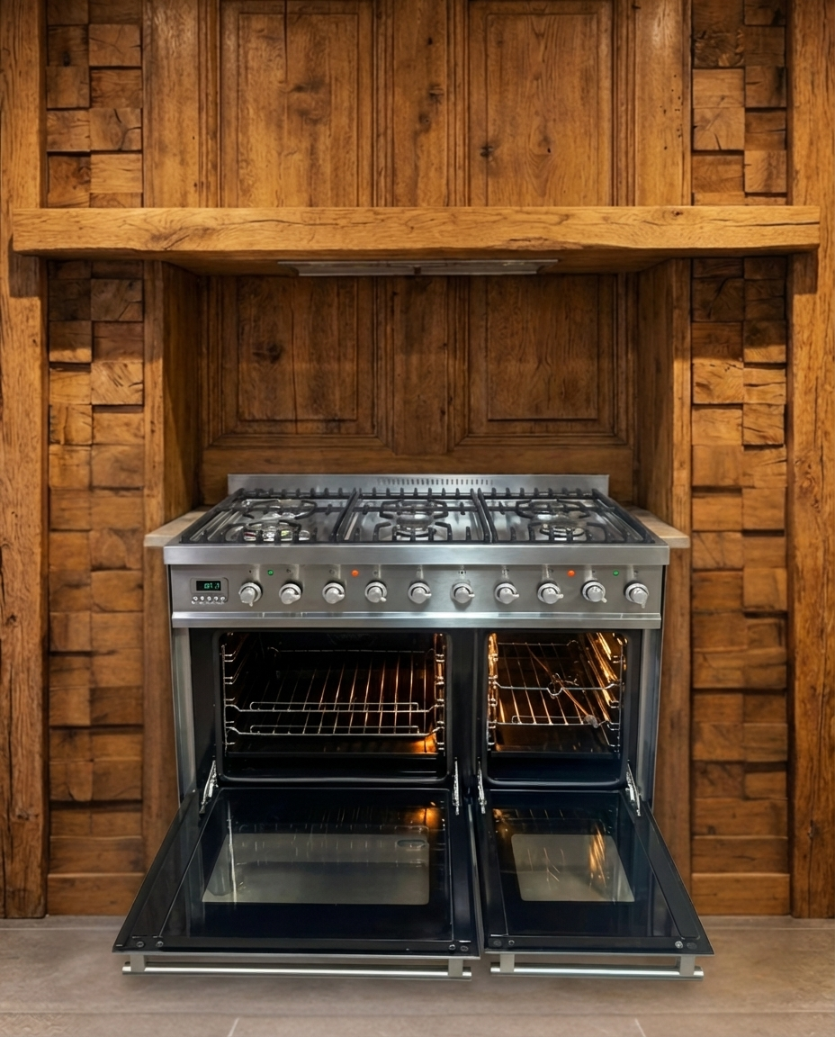 Boretti Gas · 6-pits met Wokbrander · Dubbele Oven · Volledig RVS · 90cm