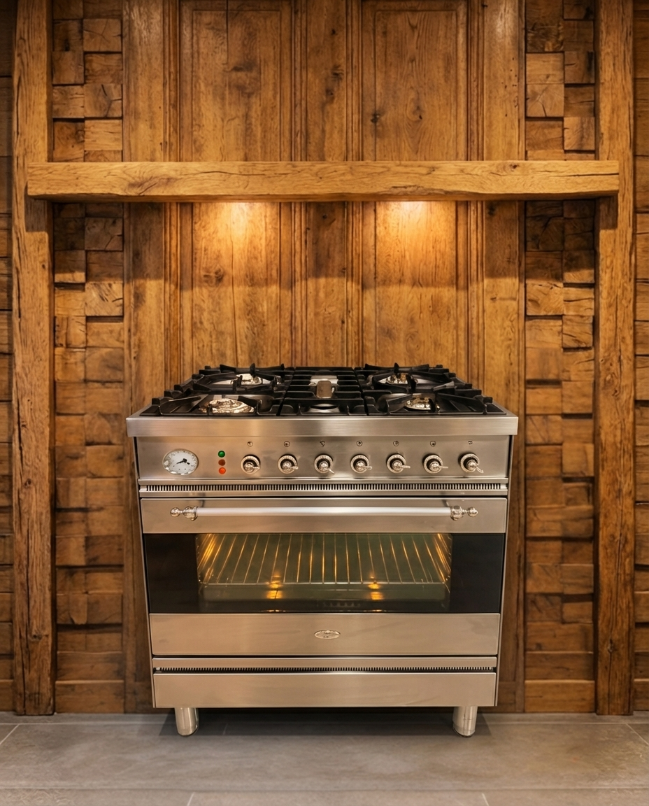 Boretti Gas · 5-pits met Wokbrander · Multifunctionele Oven · Volledig RVS · 80cm