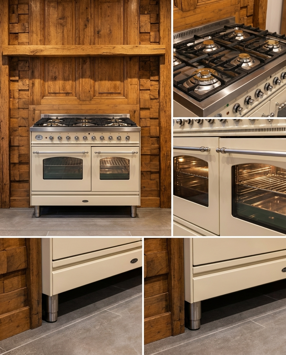 Boretti Gas · 6-pits · Dubbele Oven · Crème Chrome · 100cm
