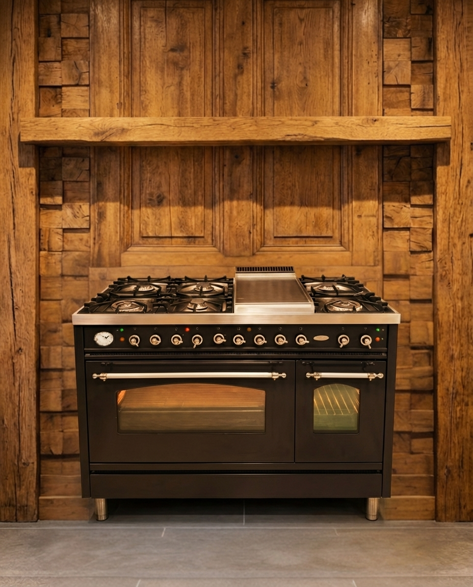 Boretti Gas · 7-pits + FryTop · Dubbele Oven · Antraciet Chrome · 120cm