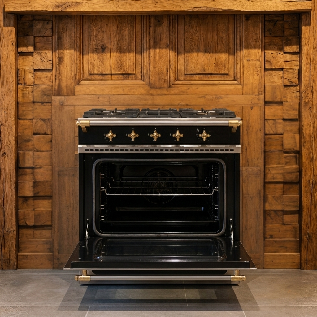 Lacanche Cormatin · Zwart met Messing · 70cm · 4-pits Gas · Gasoven