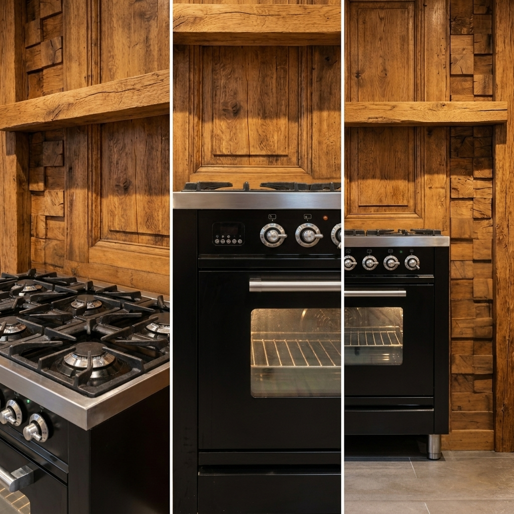 Boretti · Hoogglans Zwart · 90cm · 6-pits Messing (incl. Wokbrander) · Multifunctionele Oven