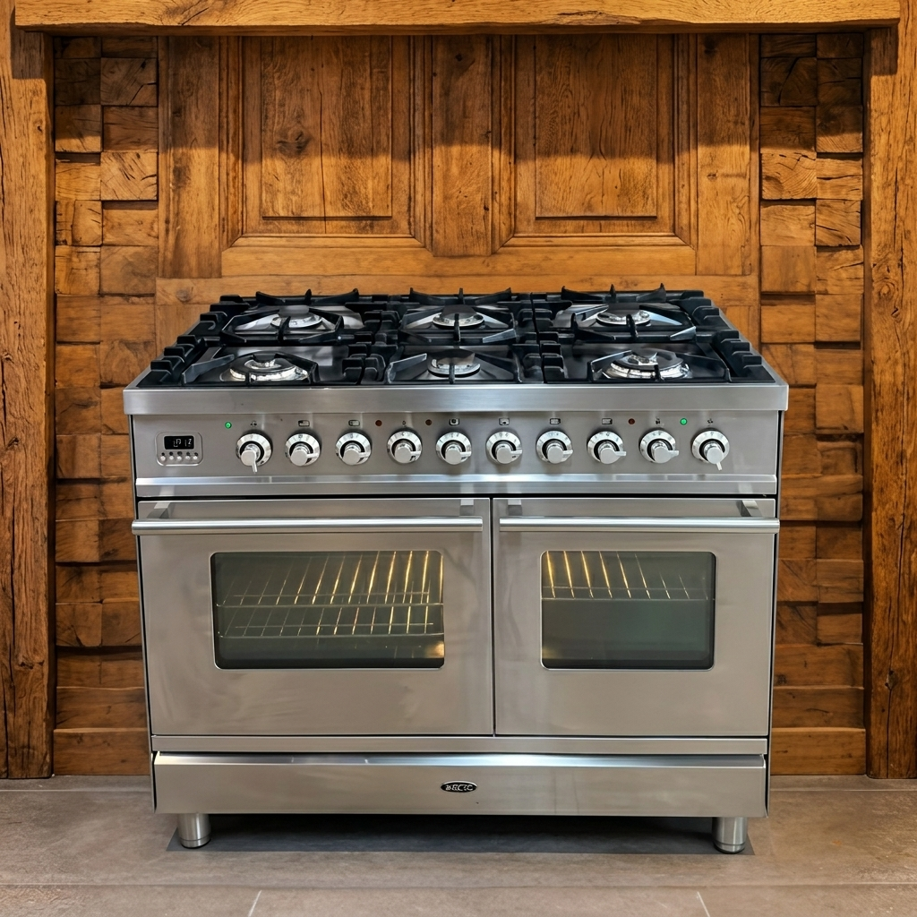 Boretti · RVS · 100cm · 6-pits Messing (2 Wokbranders) · Dual Oven