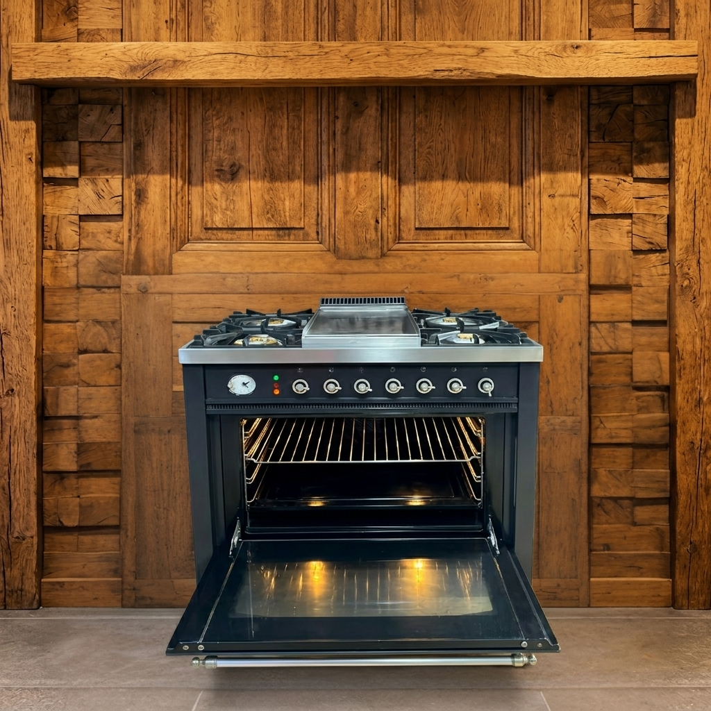 Boretti · Antraciet · 90cm · 5-pits Messing met Fry-Top · Multifunctionele Oven