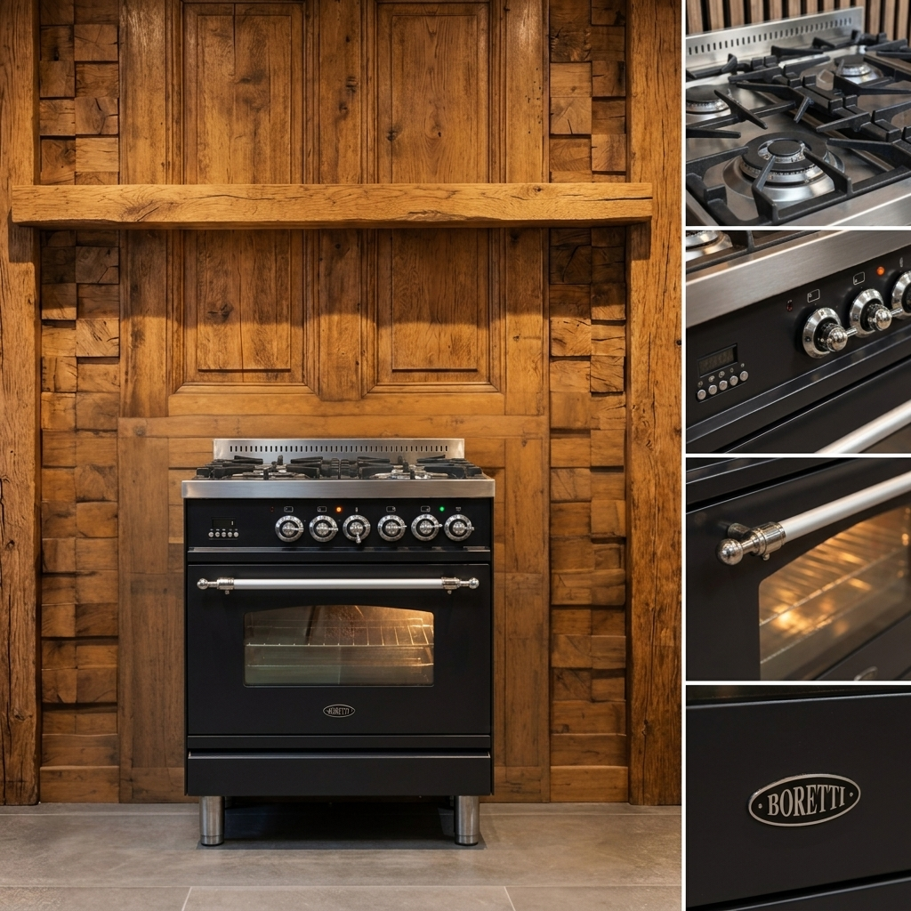 Boretti · Antraciet · 60cm · 4-pits Messing met Wokbrander