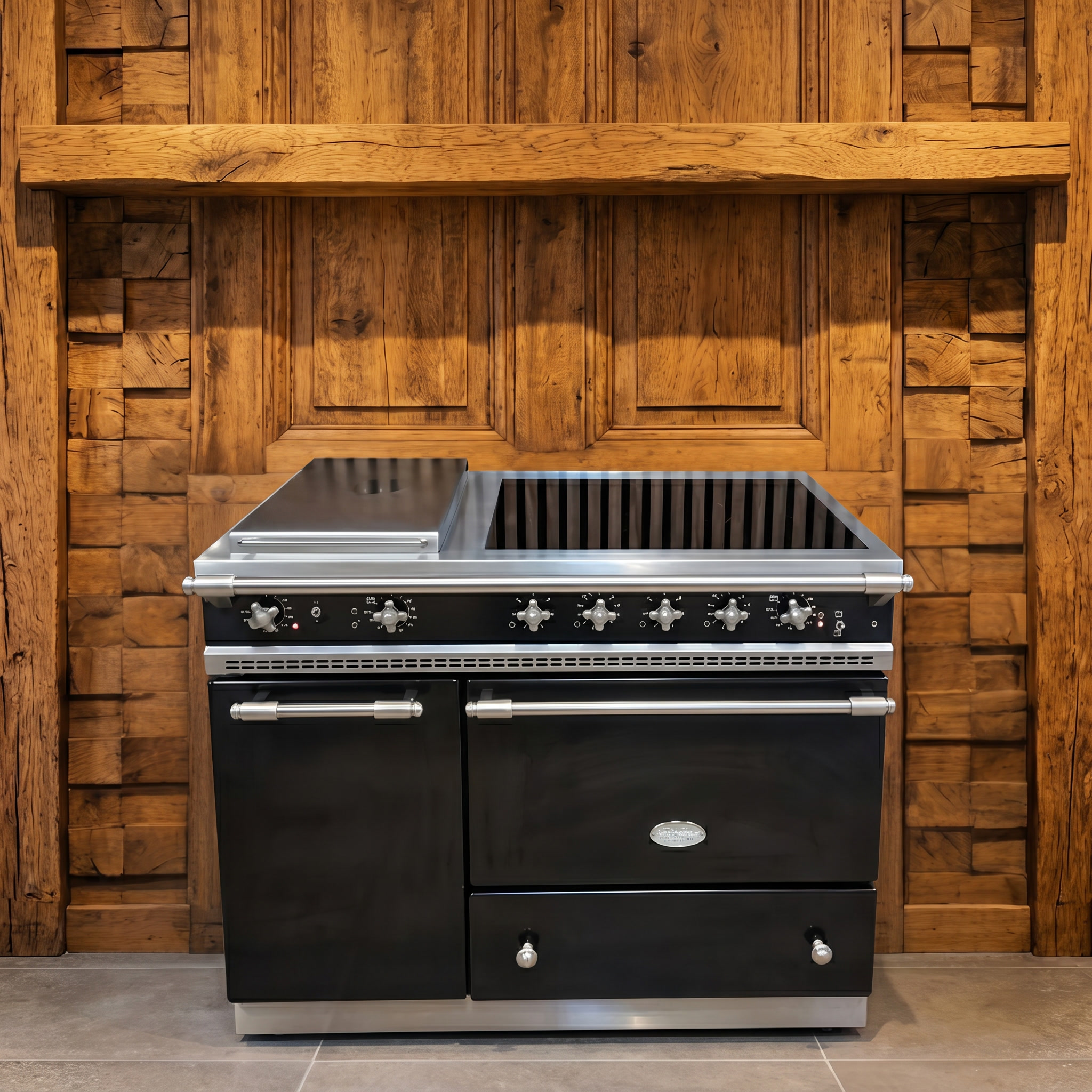 Lacanche · Zwart Email met Chroom · 110cm · Keramisch · RVS Werkblad