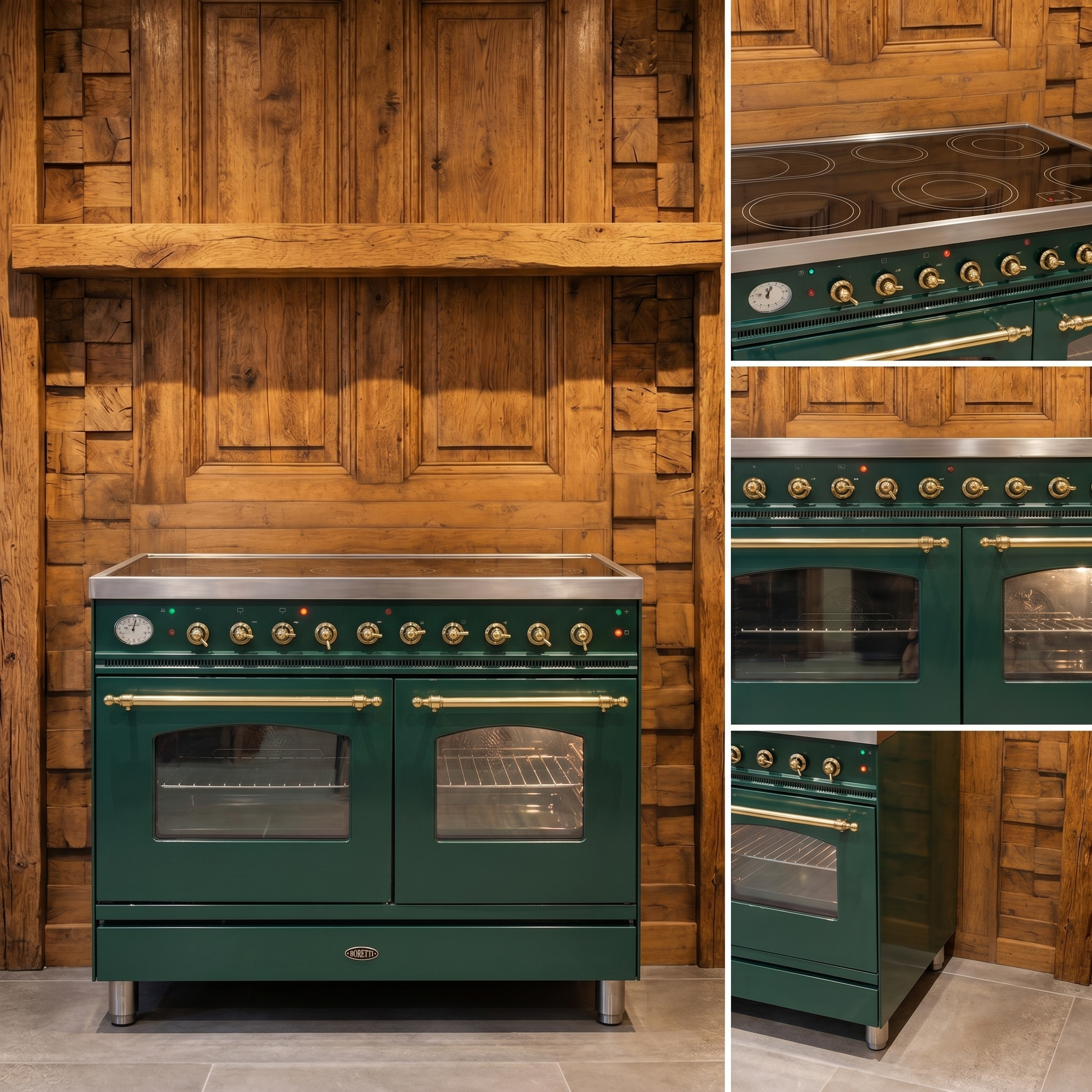 Boretti · Groen Email met Messing · 100cm · Keramisch