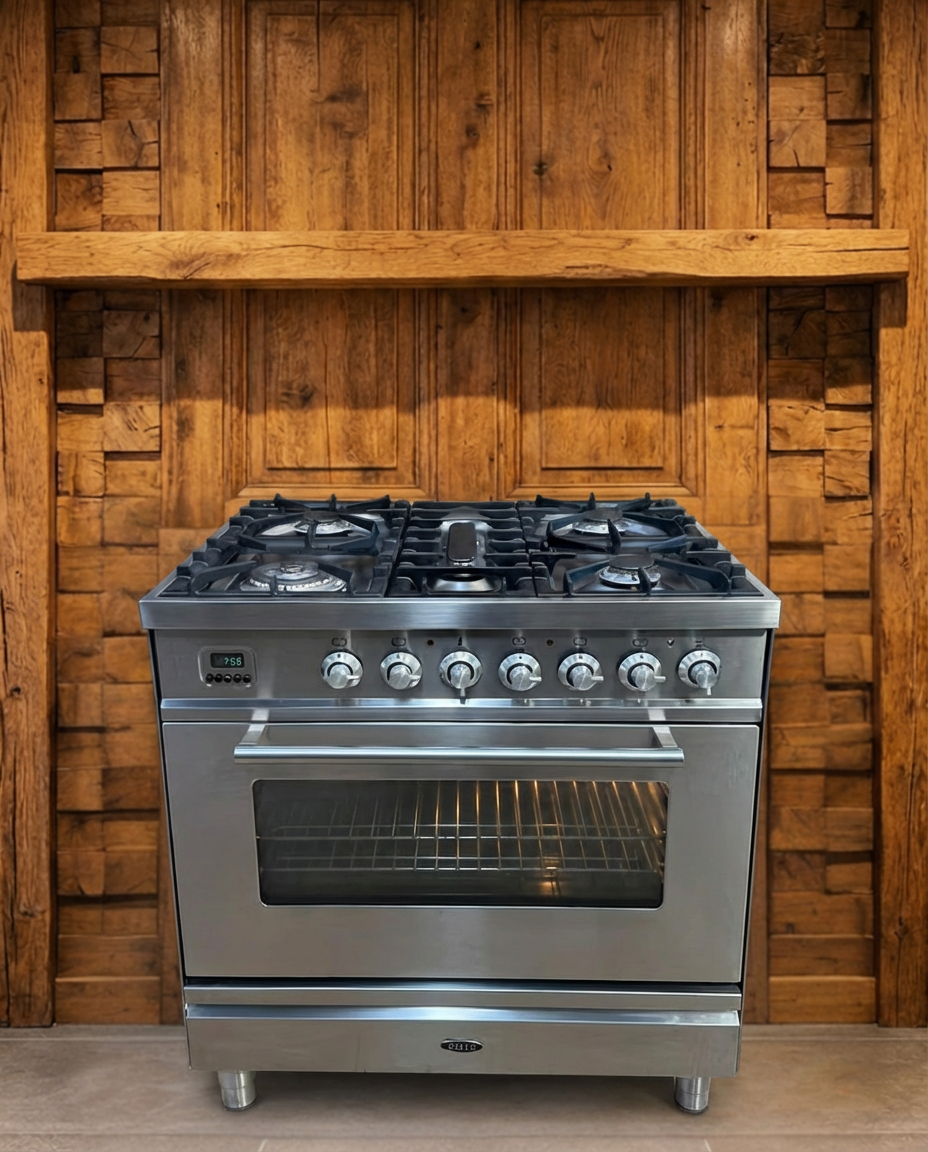 Boretti Gasfornuis · 80cm · 5 Pits · Enkele Oven · Volledig RVS