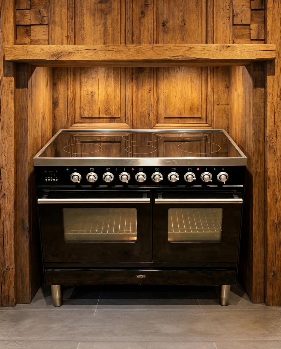 Boretti Inductie · Zwart Hoogglans · 6 Zones · Dubbele Oven · 100cm