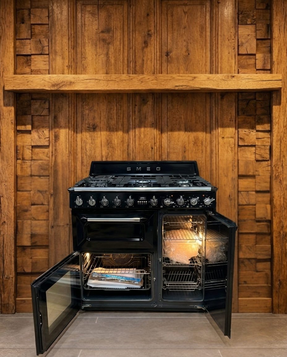 Smeg Victoria · Gas · 6-pits · 3 Ovens · Zwart Hoogglans · 90cm