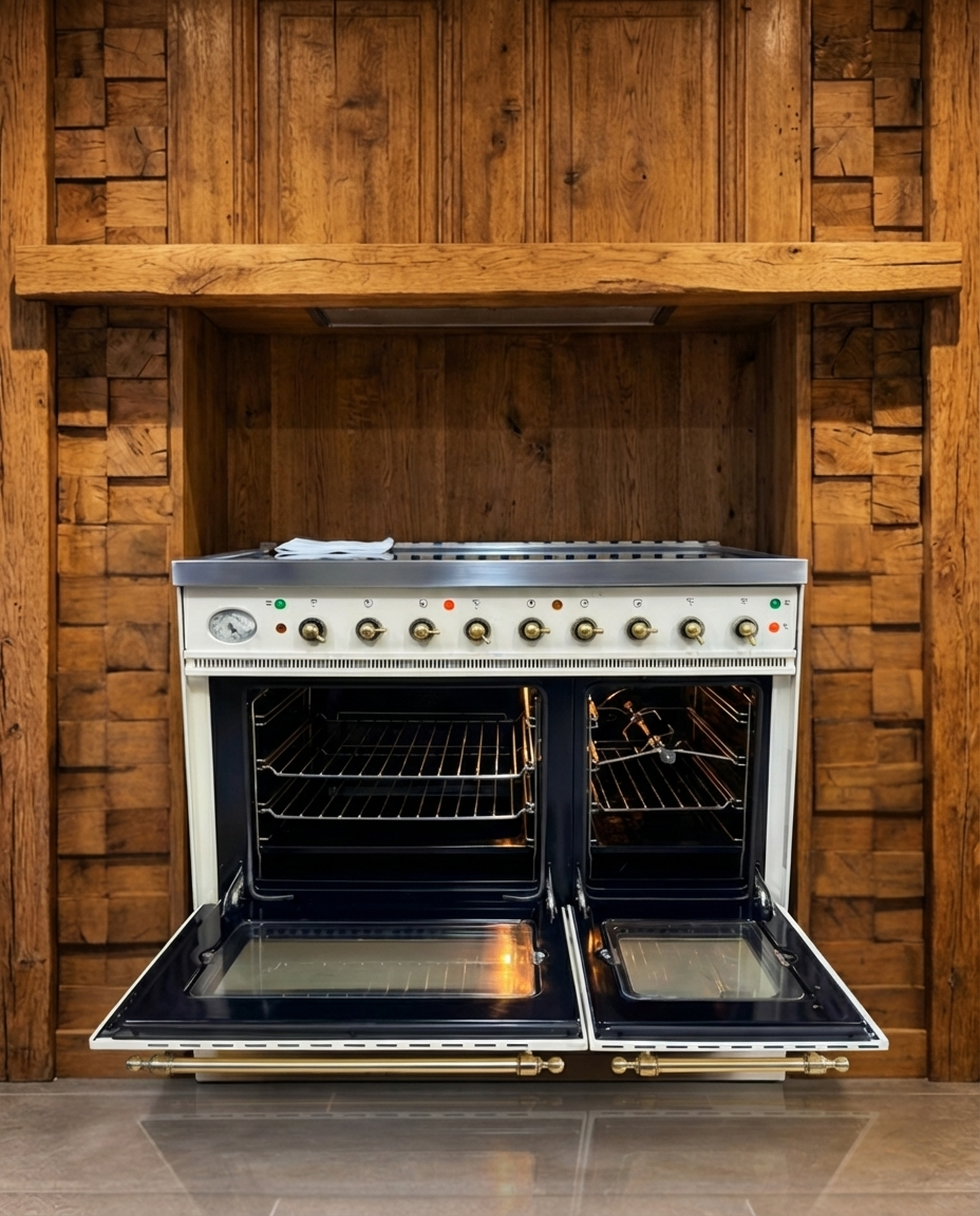 Boretti Gas · 7-pits + FryTop · Dubbele Oven · Wit Chrome · 120cm