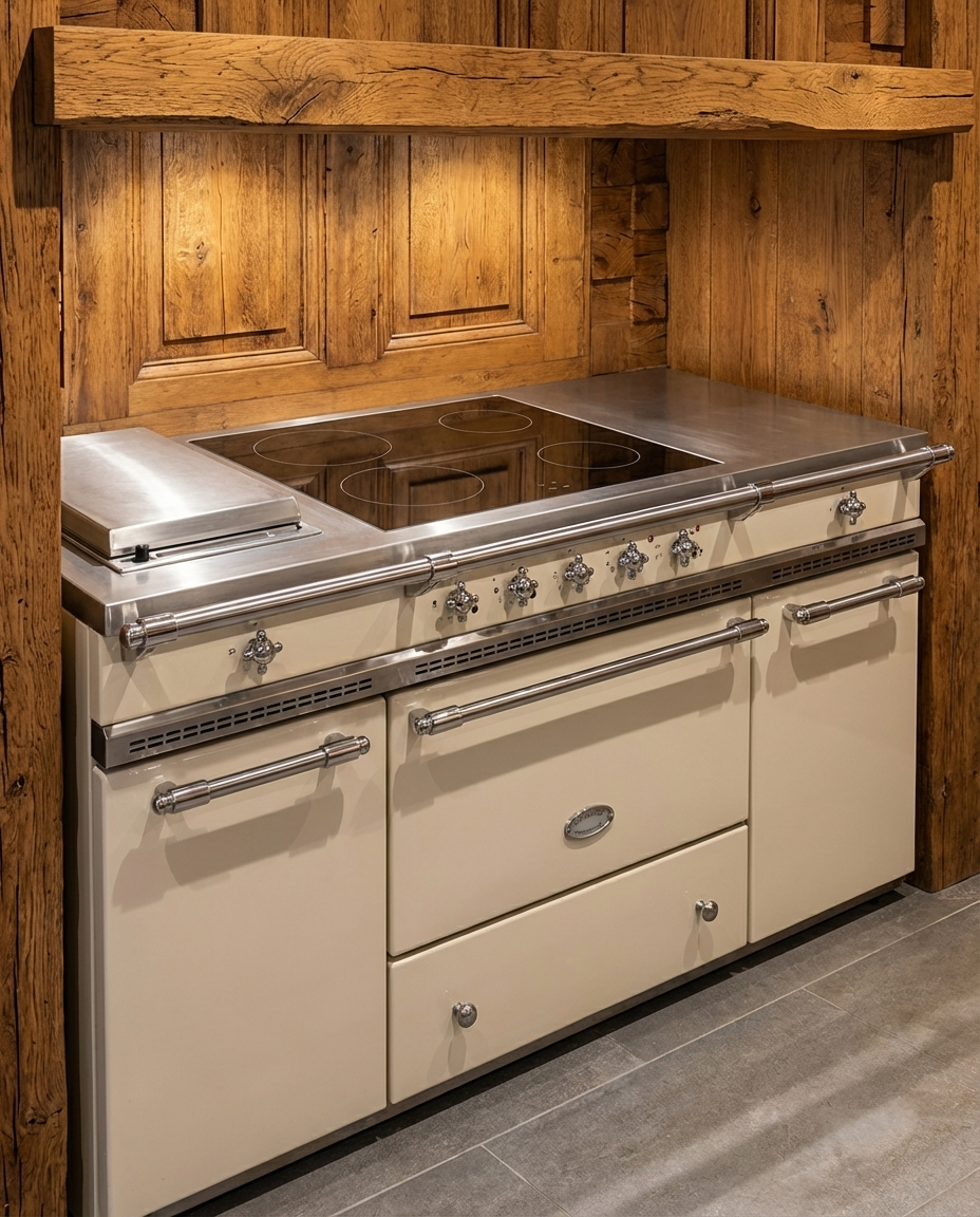 Lacanche Fontenay Keramisch · 4 Zones · Crème Chrome · 150cm