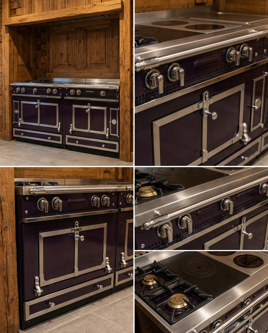 La Cornue · 3-pits + Coupe de Feu + 4 Zones · Koepeloven · Paarskleurig · 180cm