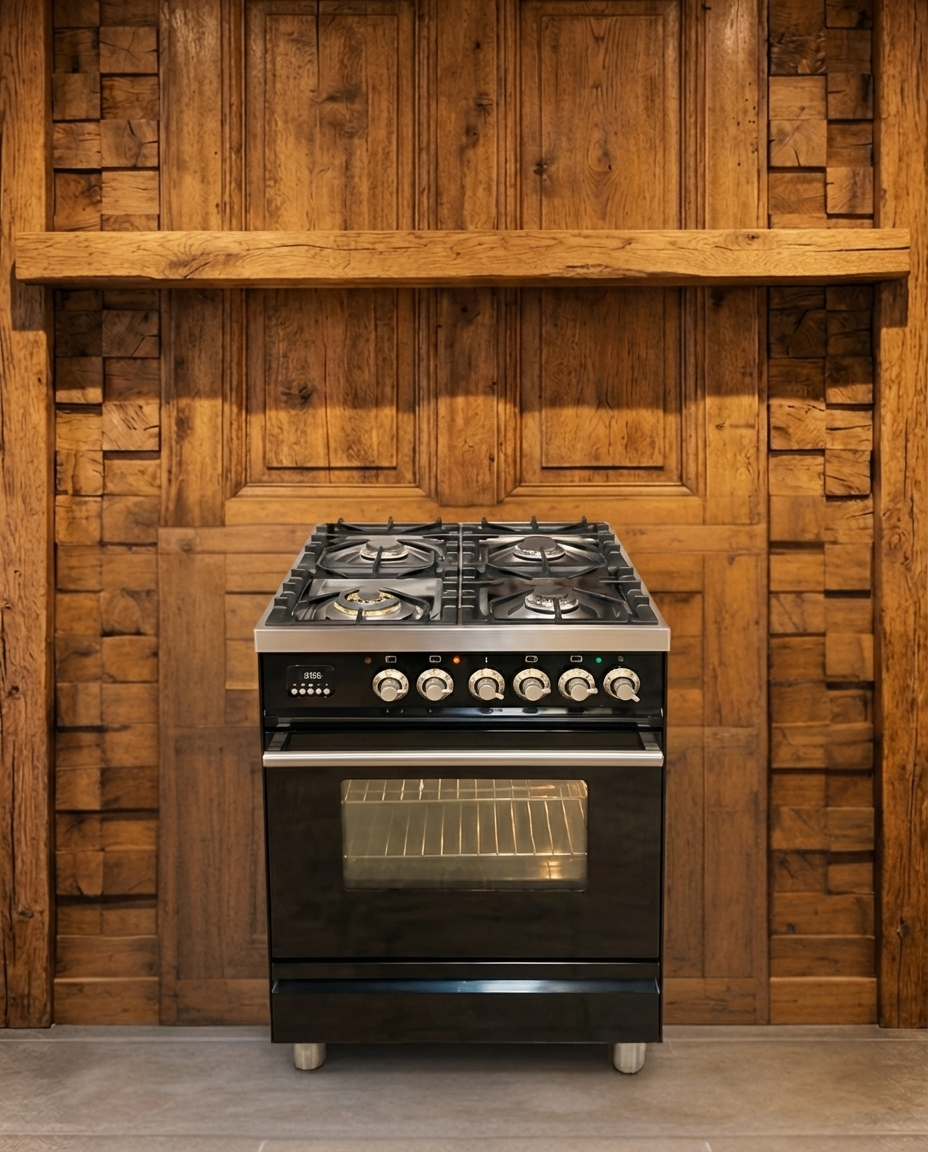 Boretti Gas · 4-pits met Wokbrander  · Hoogglans Zwart · 60cm