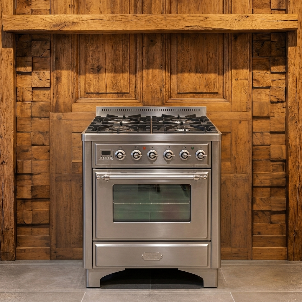 Boretti Majestic · RVS · 70cm · 4-pits Messing (incl. Wokbrander) · Multifunctionele Oven