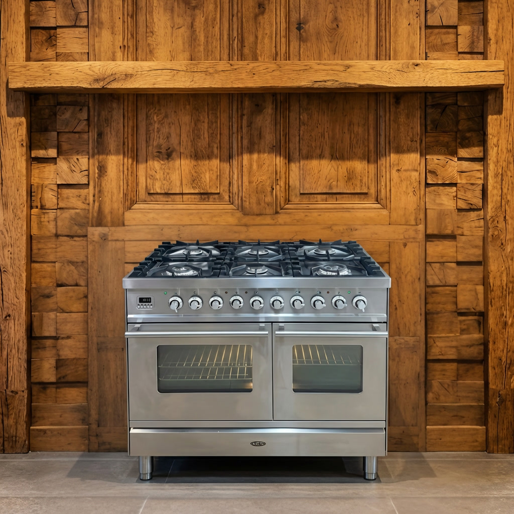 Boretti · RVS · 100cm · 6-pits Messing (2 Wokbranders) · Dual Oven