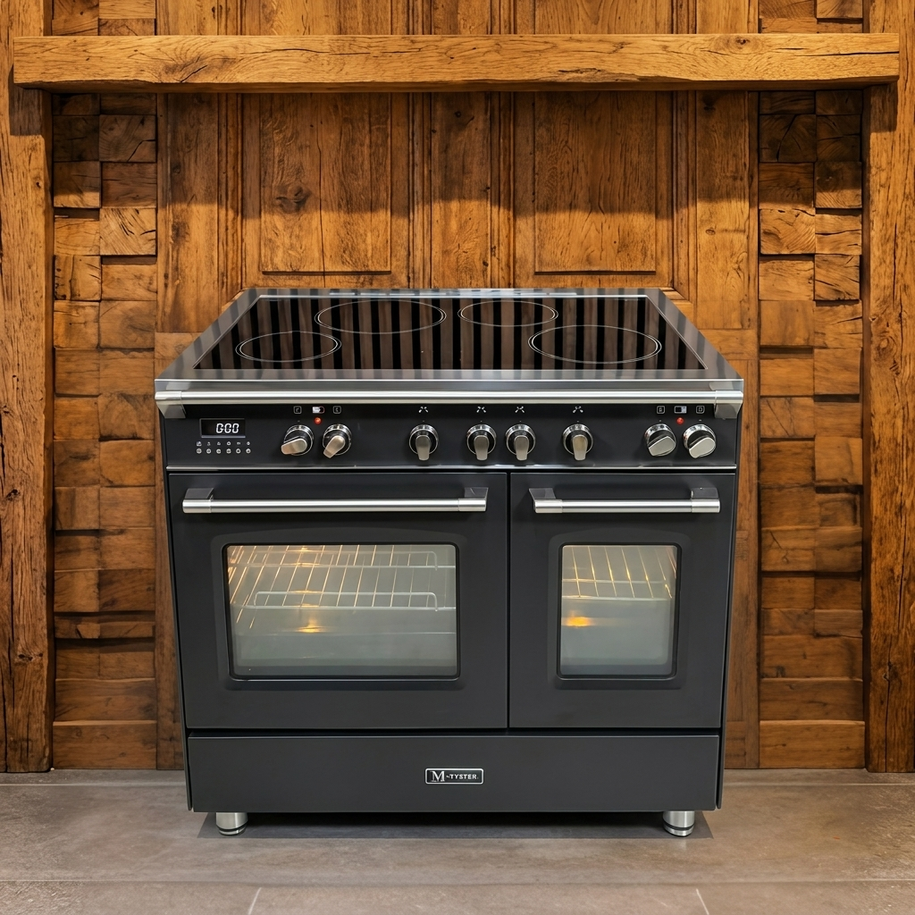 M-System MFCDI94AN · Antraciet · 90cm · Inductie 4-zones met Booster · Dual Oven