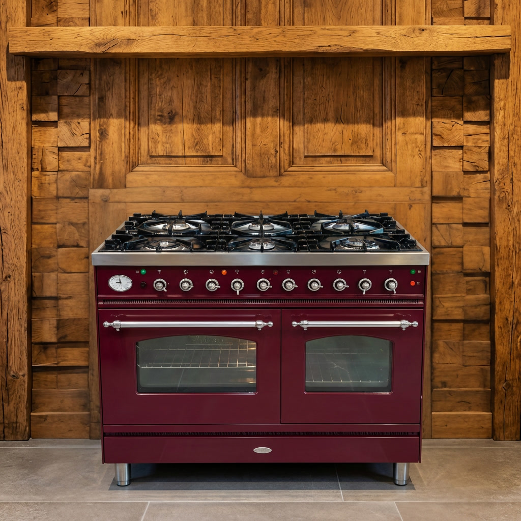 Boretti · Bordeaux Rood · 100cm · 6-pits Messing met Wokbrander