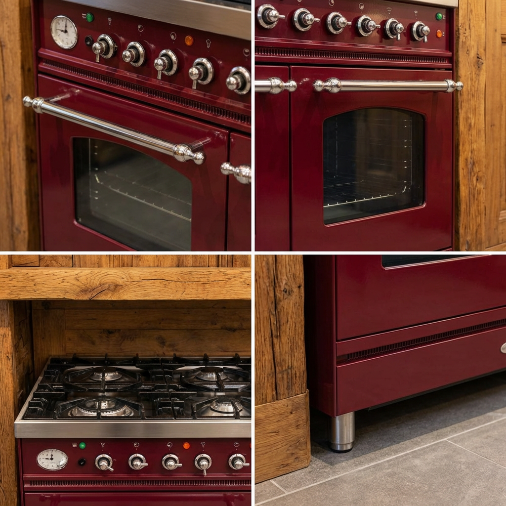 Boretti · Bordeaux Rood · 100cm · 6-pits Messing met Wokbrander
