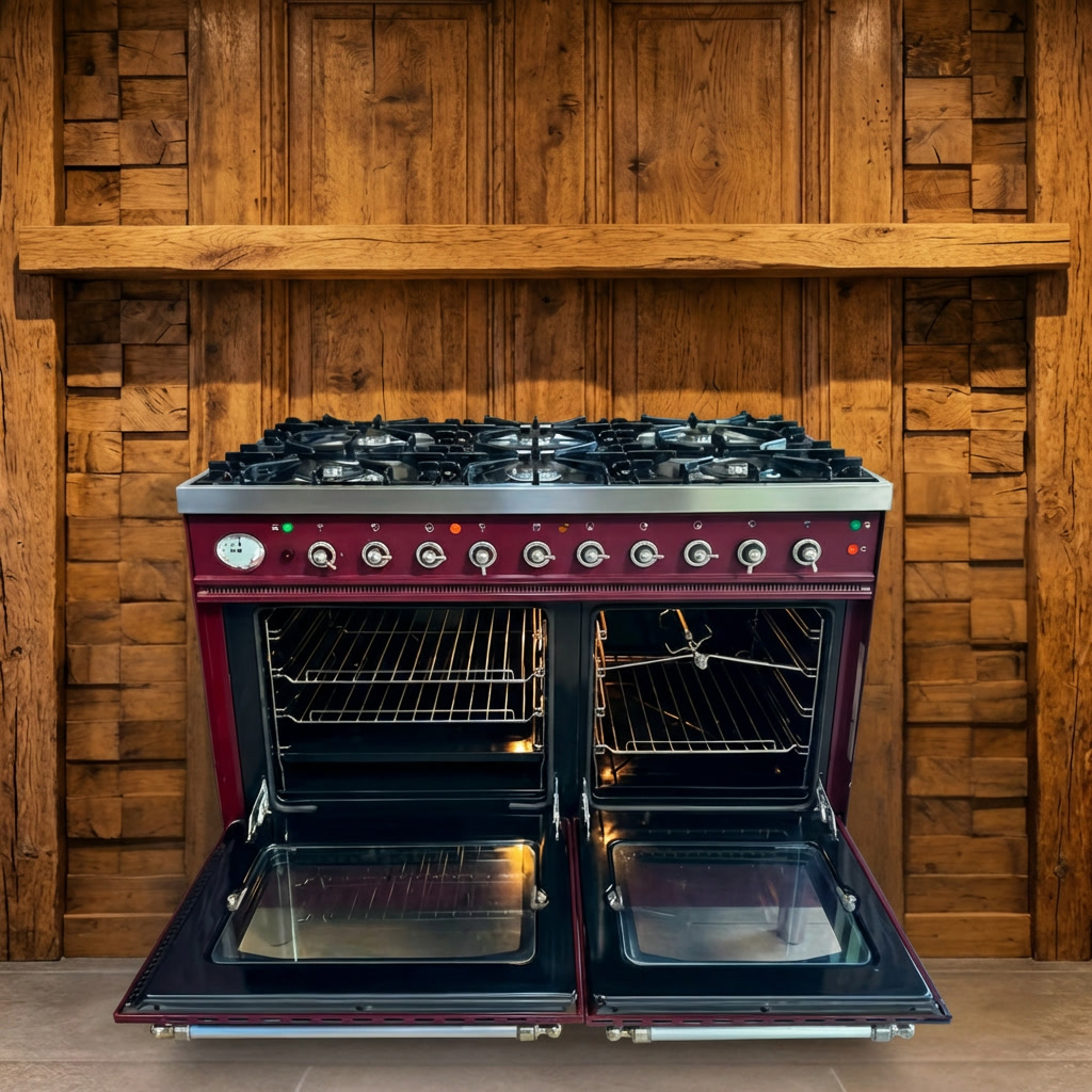 Boretti · Bordeaux Rood · 100cm · 6-pits Messing met Wokbrander