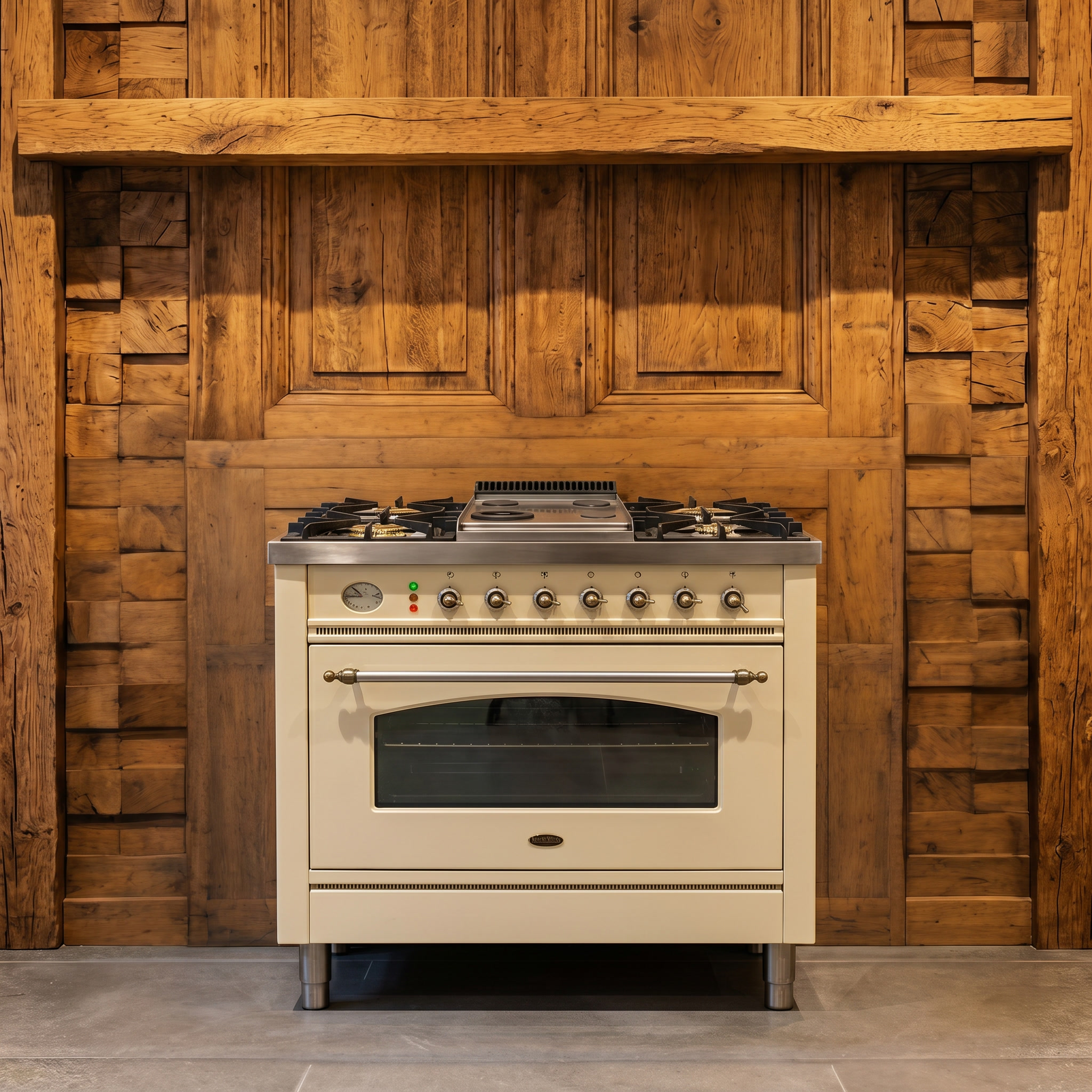 Boretti Nostalgie · Crème · 90cm · 5-pits Gas met Wokbrander · Fry-top