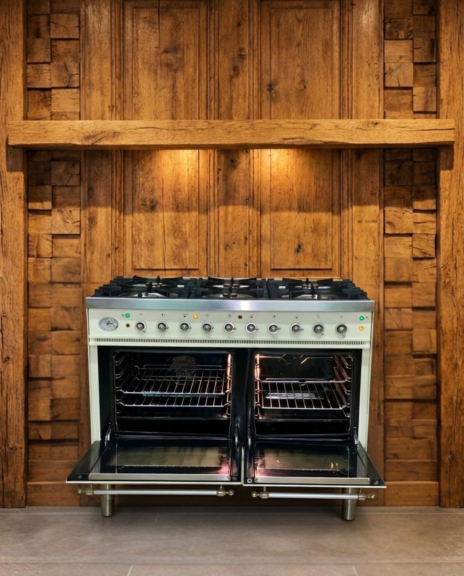 Boretti 100 cm · 6-pits · Dubbele oven · Crème