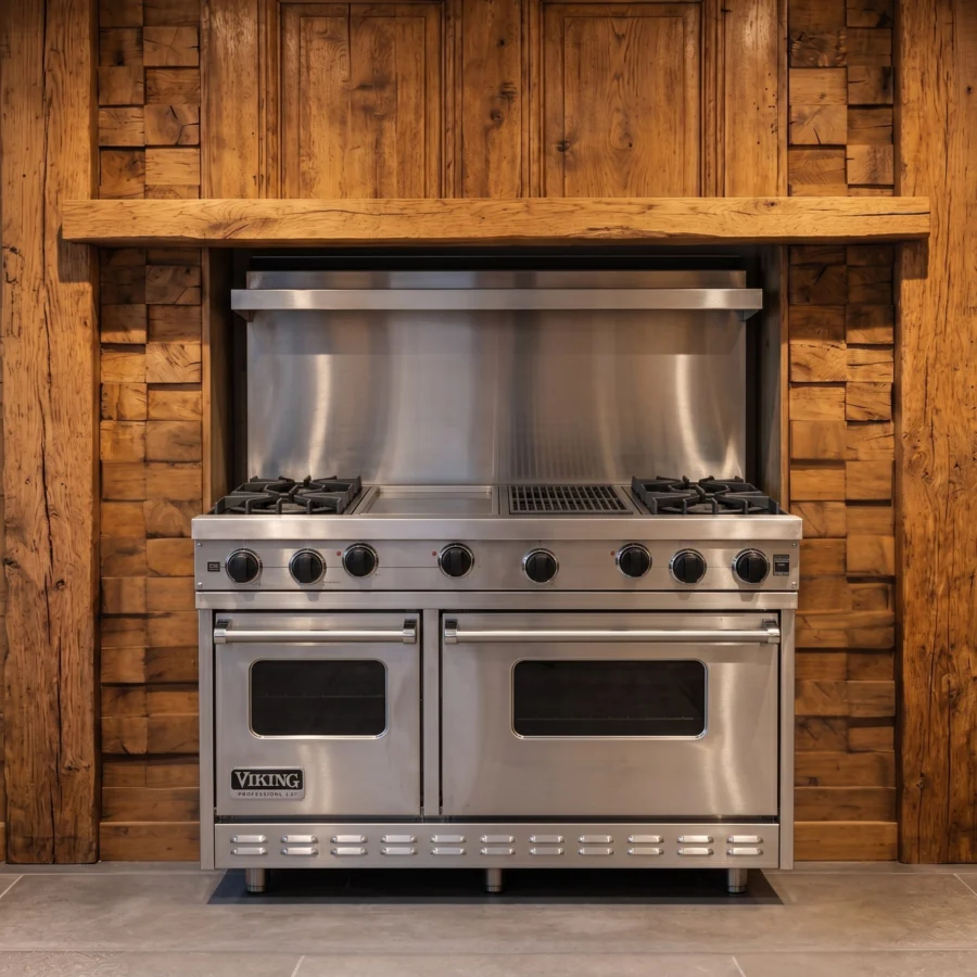 Viking Stainless Steel 6-pits fornuis 120 cm met bakplaat