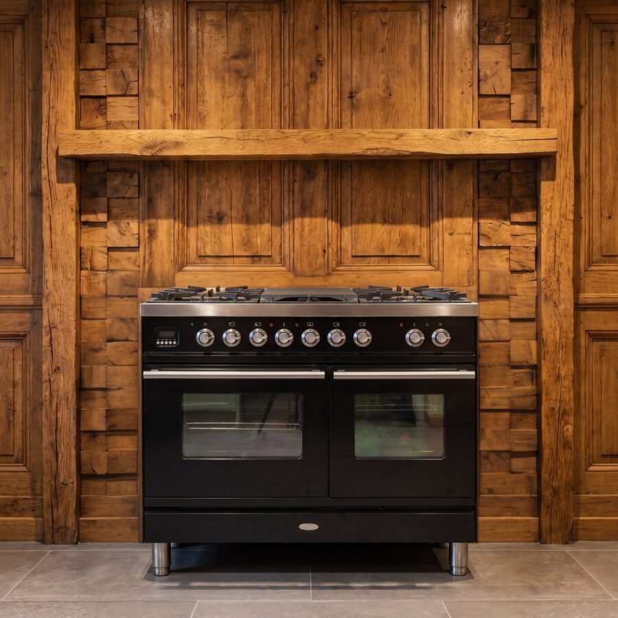 Boretti · 100 cm · 5-pits · 2 ovens · Hoogglans Zwart