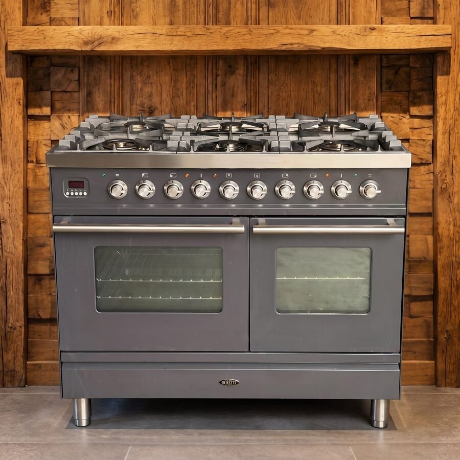 Boretti · 100 cm · 6-pits · 2 ovens · Antraciet