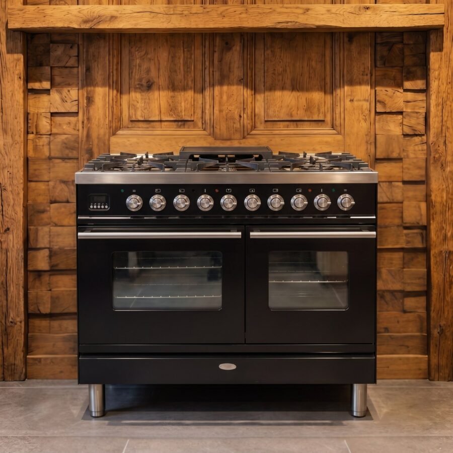 Boretti · 100 cm · 6-pits · 2 ovens · Hoogglans Zwart