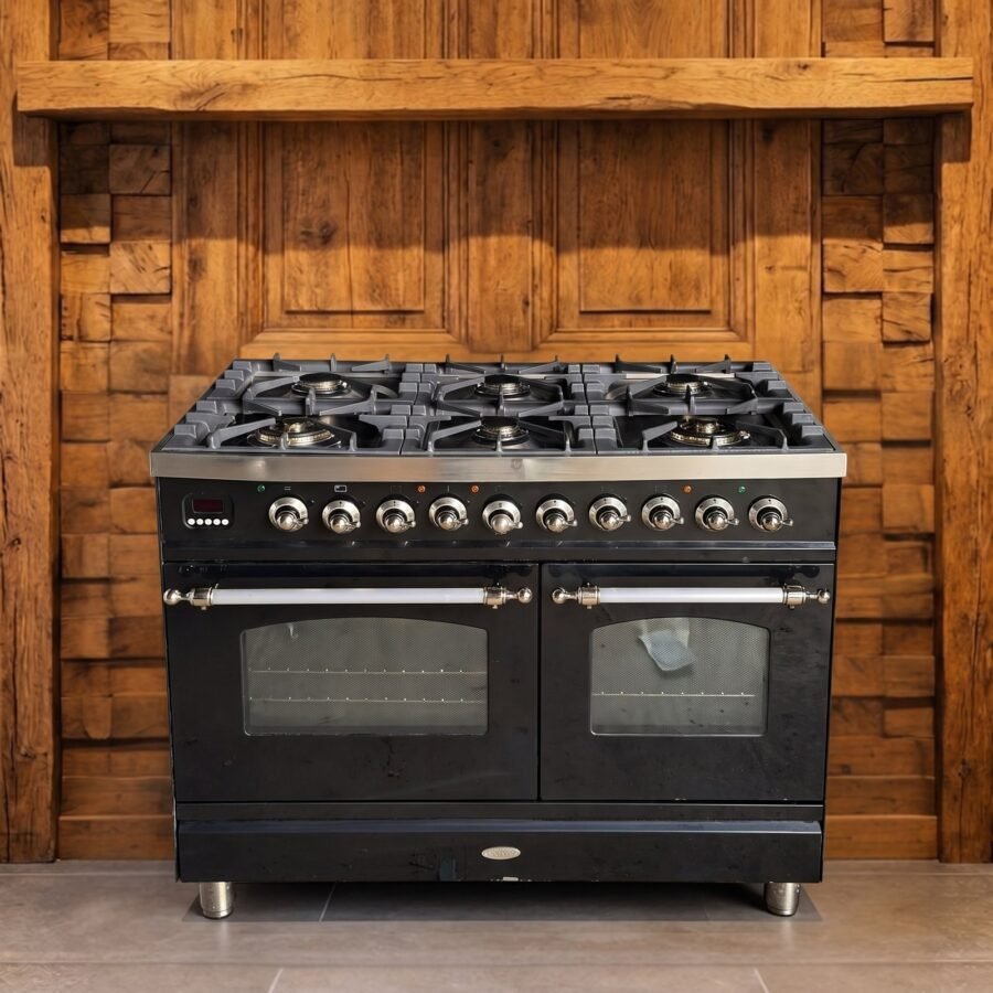 Boretti · 100 cm · 6-pits · 2 ovens · Hoogglans Zwart