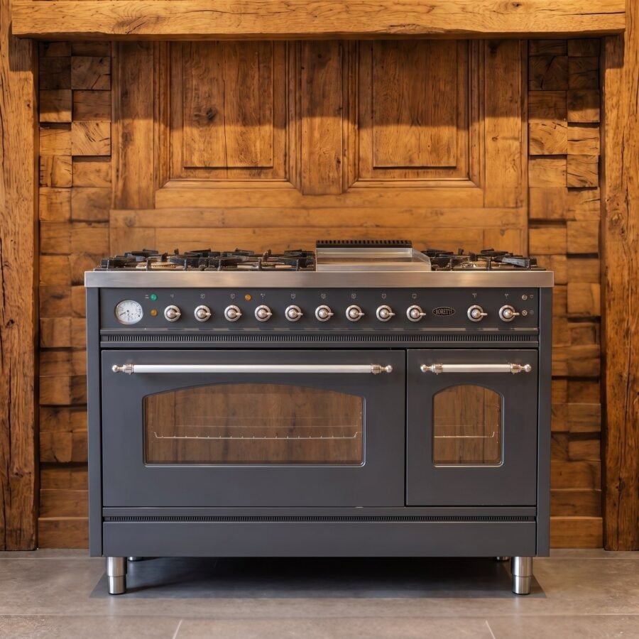 Boretti · 120 cm · 7-pits · 2 ovens · Antraciet