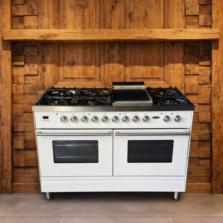 Boretti · 120 cm · 7-pits · 2 ovens · Hoogglans Wit