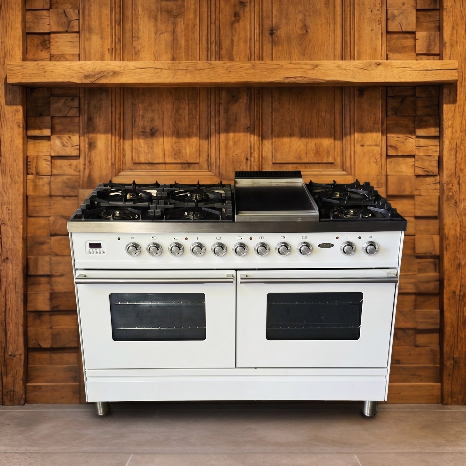 Boretti · 120 cm · 7-pits · 2 ovens · Hoogglans Wit