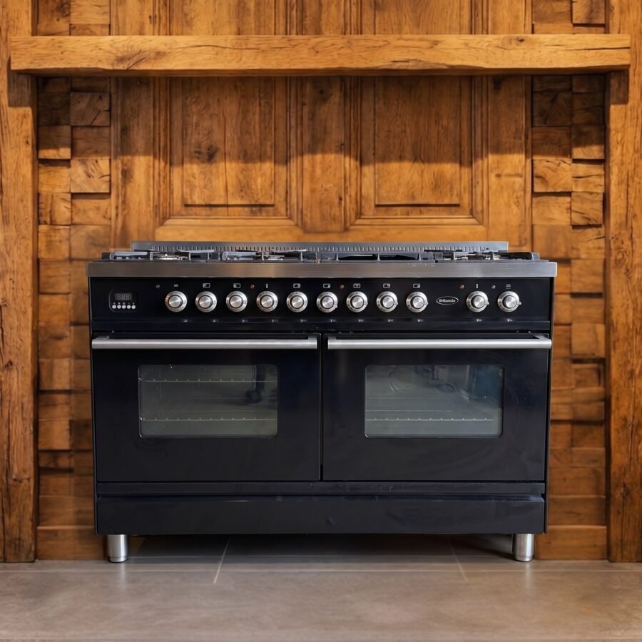 Boretti · 120 cm · 7-pits · 2 ovens · Hoogglans Zwart