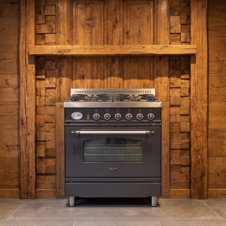 Boretti · 60 cm · 4-pits · 1 oven · Antraciet