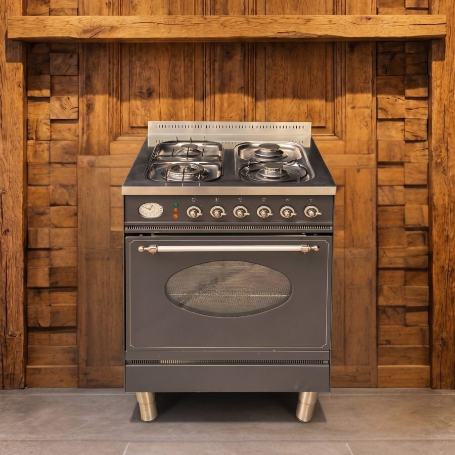Boretti · 60 cm · 4-pits · 1 oven · Antraciet