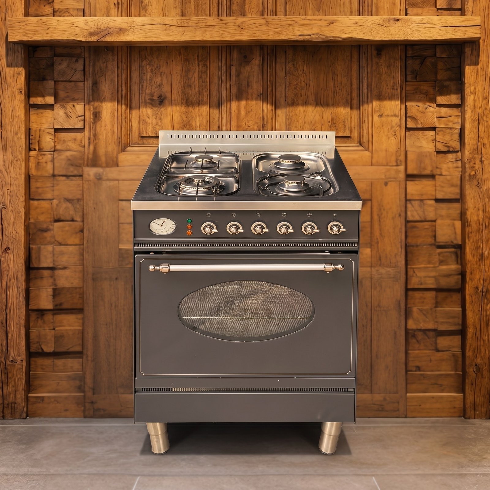 Boretti · 60 cm · 4-pits · 1 oven · Antraciet