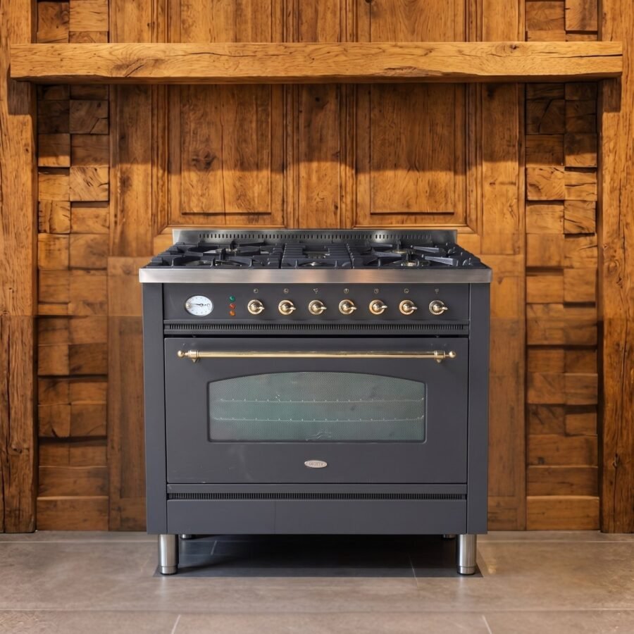 Boretti · 90 cm · 5-pits · 1 oven · Antraciet