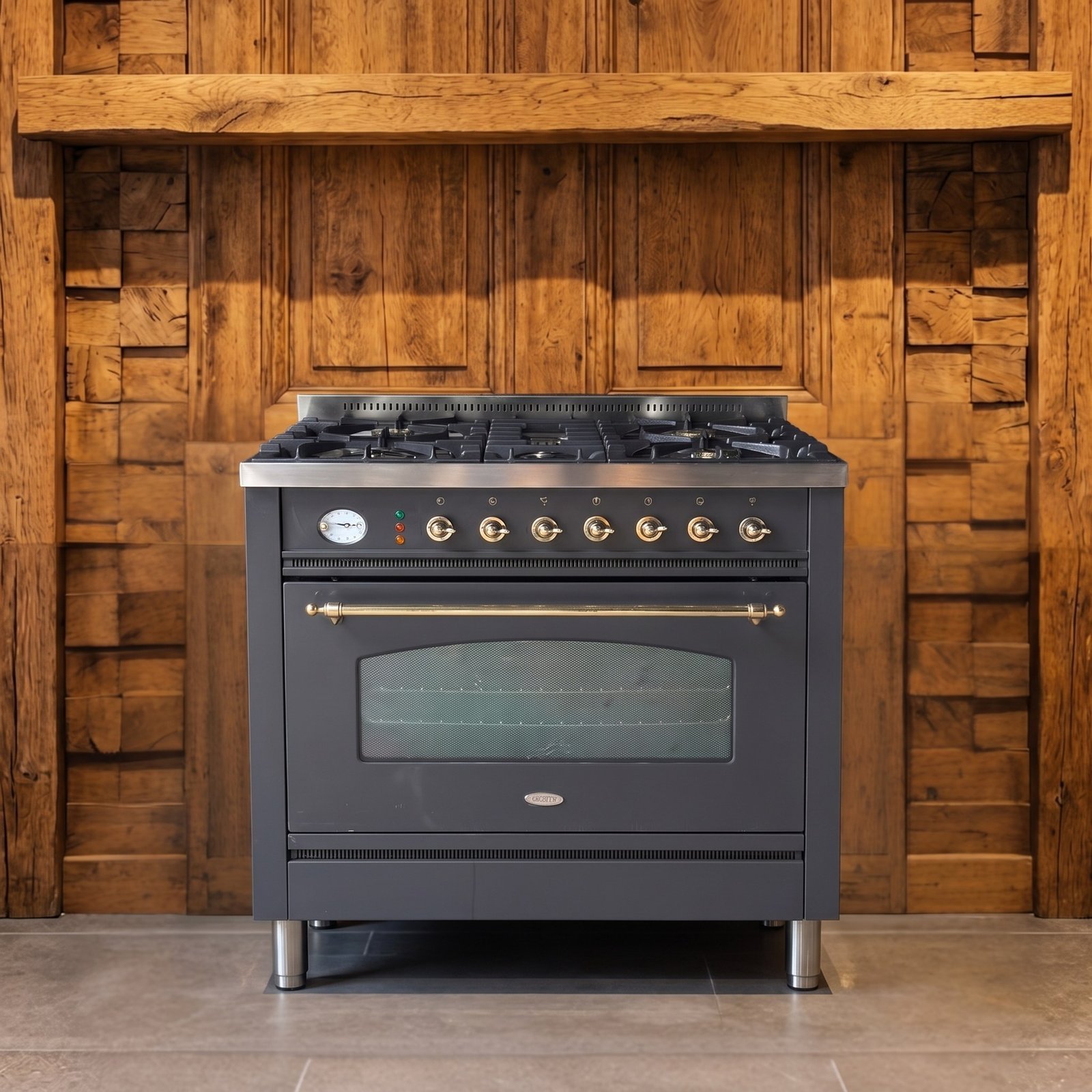 Boretti · 90 cm · 5-pits · 1 oven · Antraciet