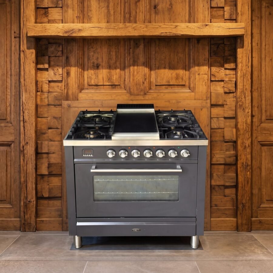 Boretti · 90 cm · 5-pits · 1 oven · Antraciet