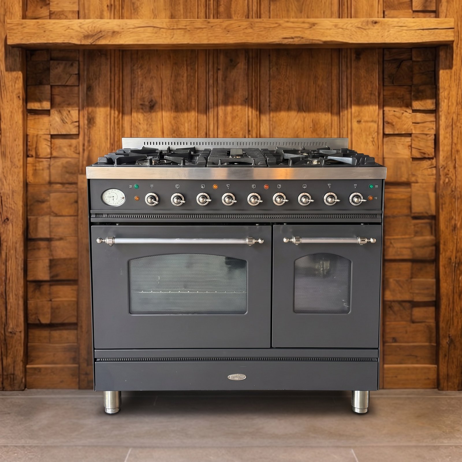 Boretti · 90 cm · 5-pits · 2 ovens · Antraciet