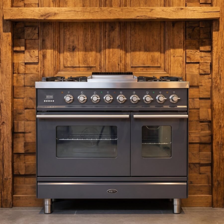 Boretti · 90 cm · 5-pits · 2 ovens · Antraciet